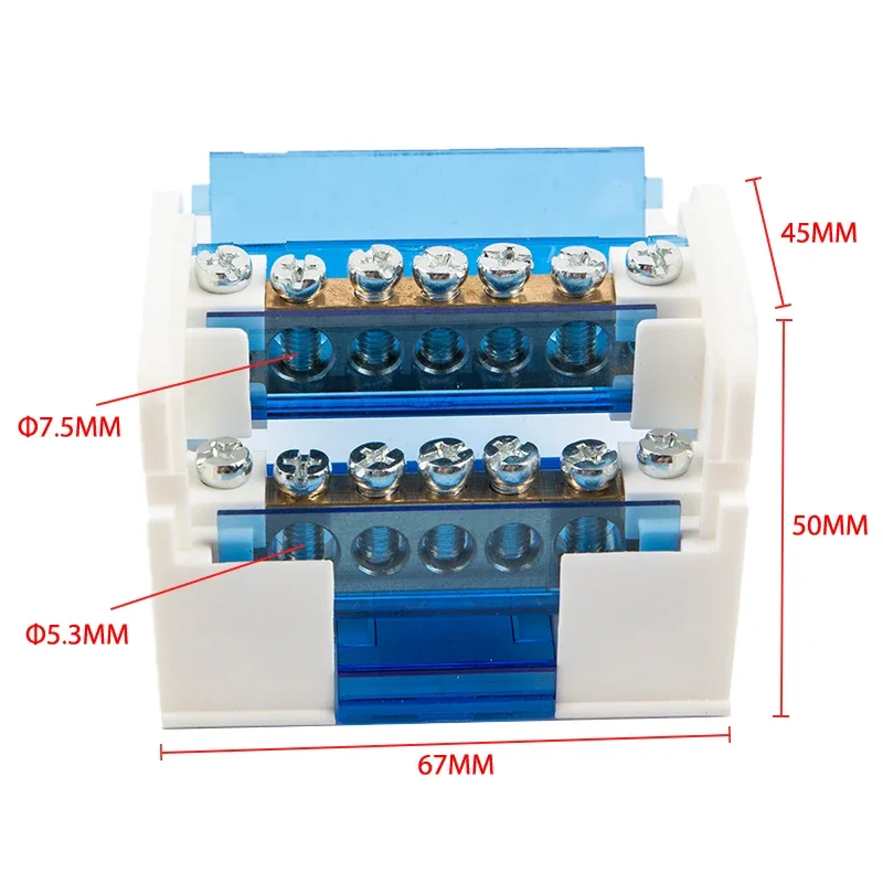 1PCS Din Rail Terminal Block WKH207 Power Distribution Box Modular Connection Block
