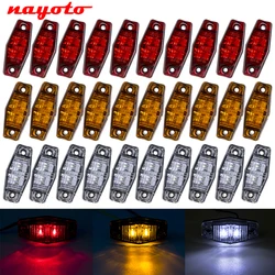 10PCS 2 LED 12V 24V Universal External Side Marker Warning Tail Light Clearance Turn Signal Lamp Indicators Trailer Truck Lorry