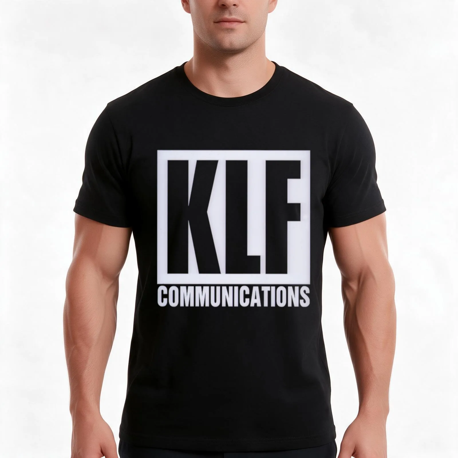 KLF COMMUNICATIONS T-Shirt, Summer Casual Cotton Tee, Oversized Streetwear Tops, Vintage Graphic Print, Loose Fit Short Sleeve