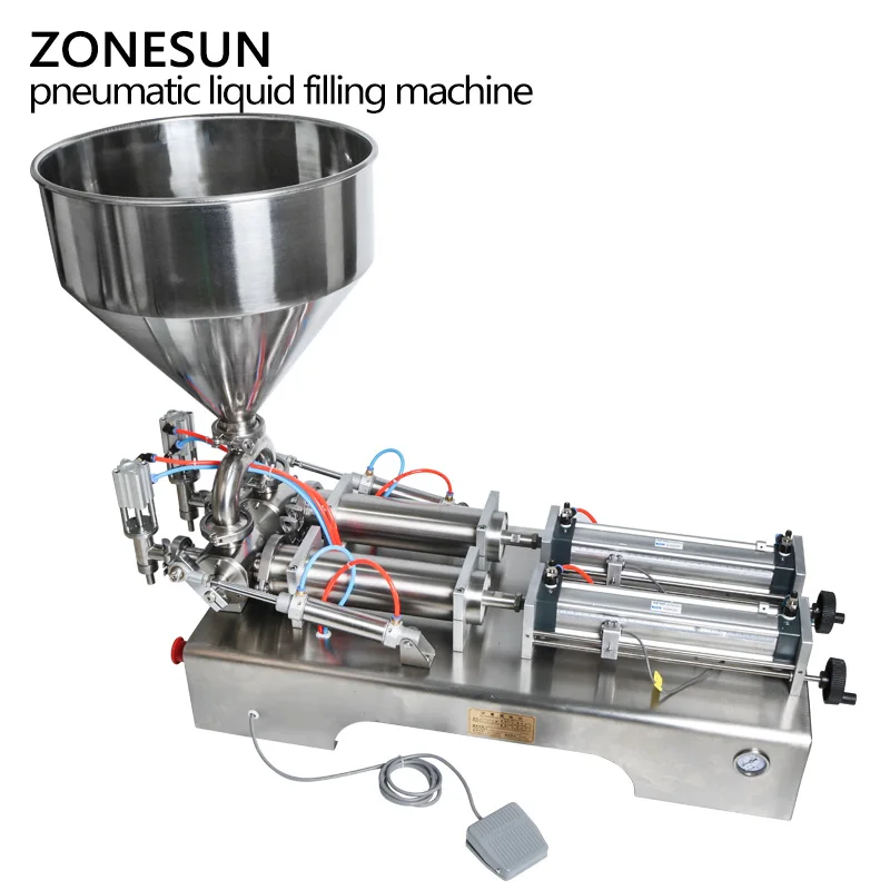ZONESUN Pneumatic Filling Machine Cream Shampoo Lotion Honey Paste gel aseptic peanut butter aerosol Liquid Filling Machine