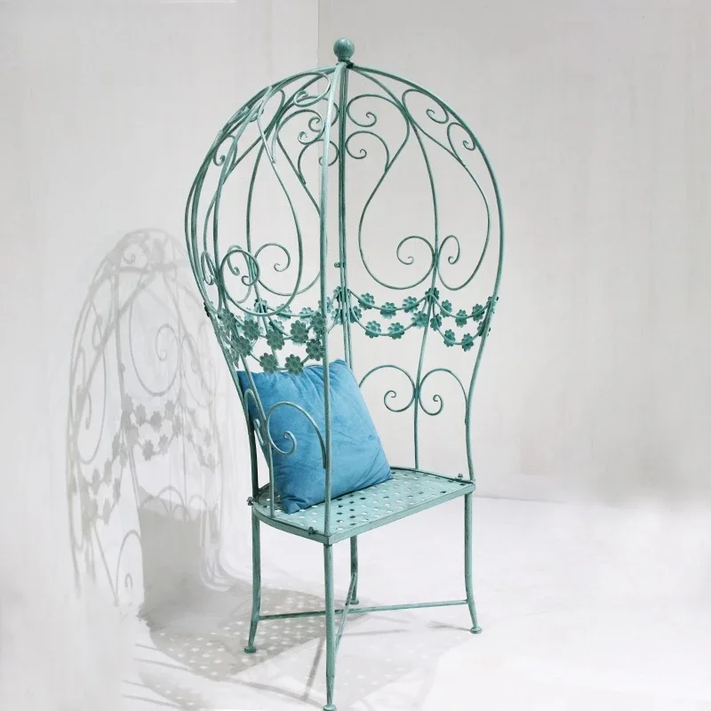 European wrought iron outdoor leisure chair balcony courtyard, climbing rattan chair balloon creative literature and art