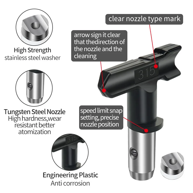 Nozzle semprotan reversibel, ujung mulut pipa semprot cat tanpa udara untuk rumah taman