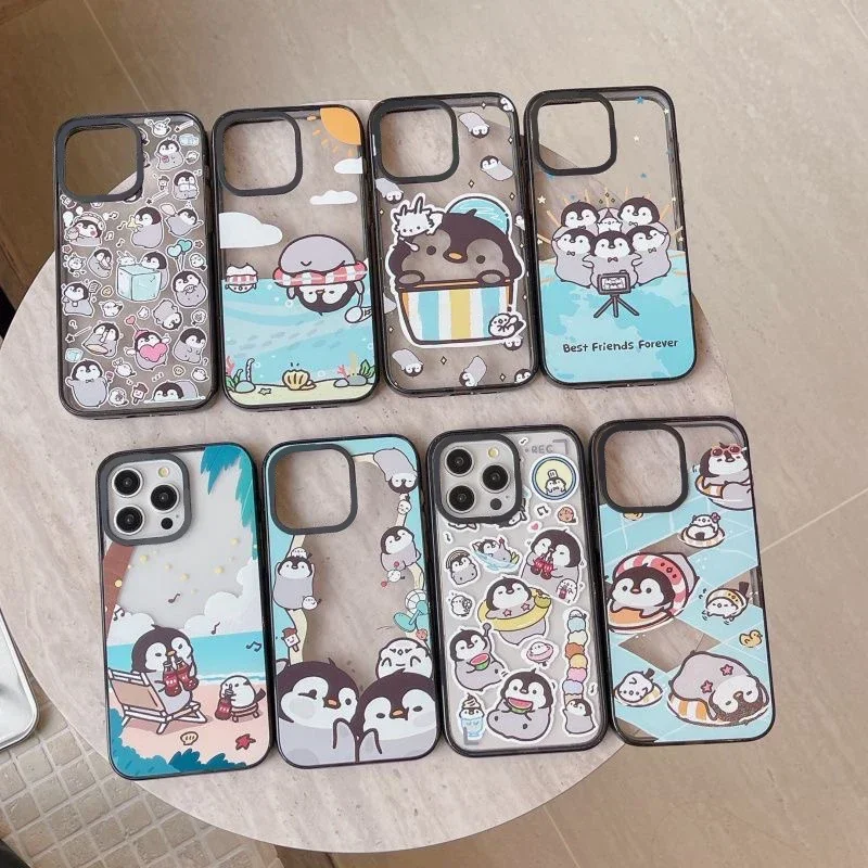 

Cartoon Cute Penguin 2.5 Acrylic Black Border Phone Case Cover for IPhone 12 13 14 15 16 Pro Max Case for IPhone 16 Pro Max Case