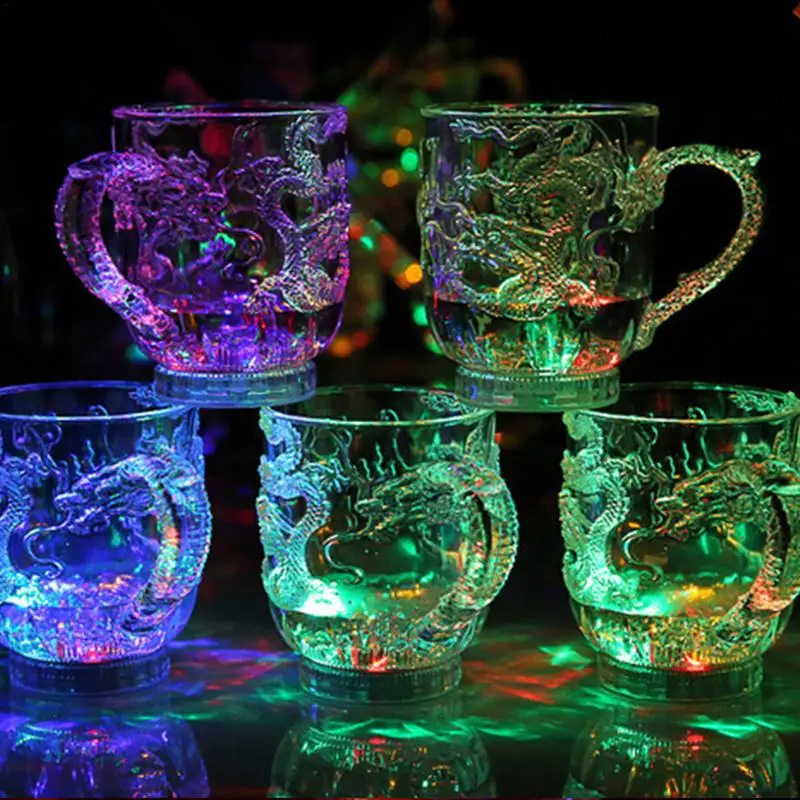 LED Cups Water Activated Wine Glass Fun Color Changing Acrylic Drinking Glasses For Party Easter Halloween Wine Home Bar Wedding