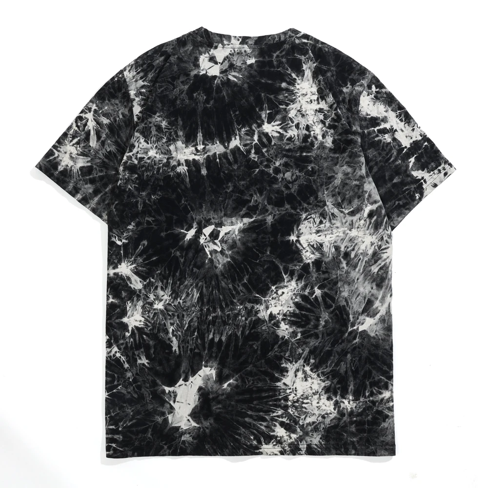 Summer Tie Dye T-shirts 100% Cotton Men\'s O-Neck T Shirt Streetwear Casual Short Sleeves Tops Unisex Loose Vintage Tees