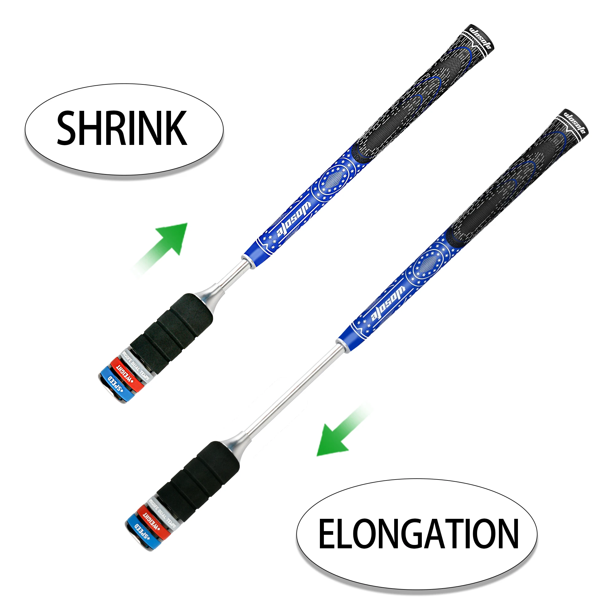 Golf Swing Training Aid Spring Sound Golf Swing Stick Detachable Weight Rings Golf Practice Tool for Tempo Speed Strength