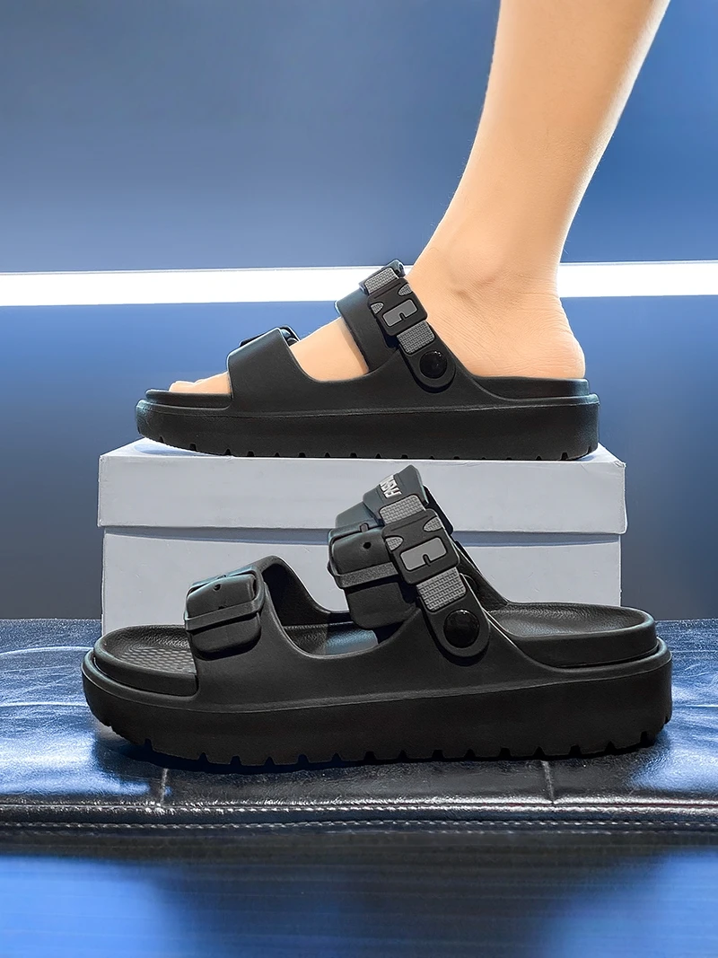 

Men's Summer Casual Thick Bottom Sandals Anti-Slip Driving Beach Shoes Slip-On Low Cut EVA Material Comfortable Cool Shoes