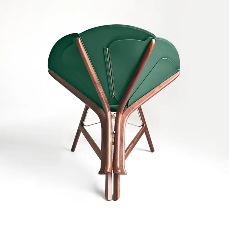 Petal chair, model room, hall reception lounge chair, walnut folding chair