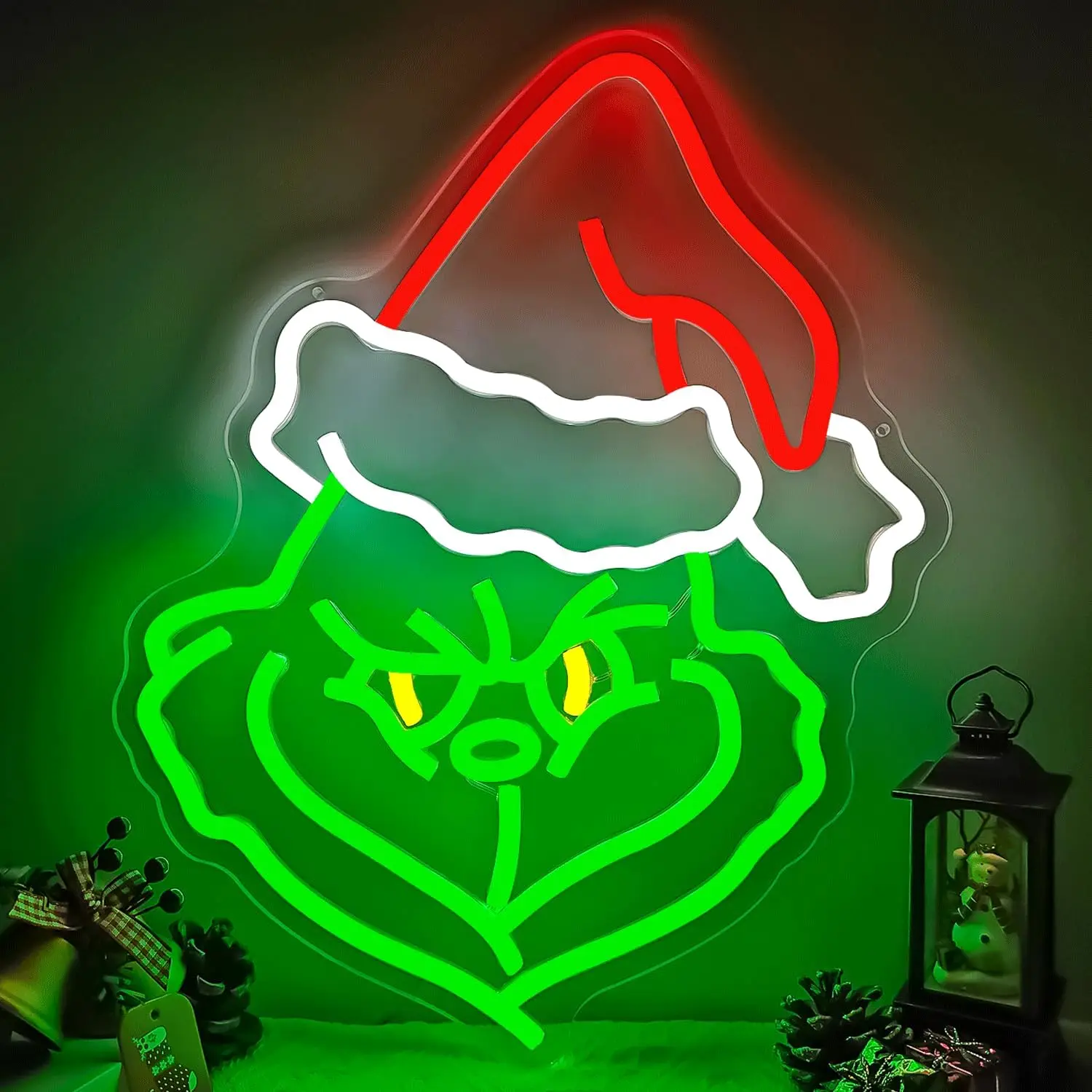 Christmas Neon Sign Cartoon Dimmable LED Signs for Wall Light Up Signs for Home Party Neon Wall Light Decor Xmas Gift 5/12V