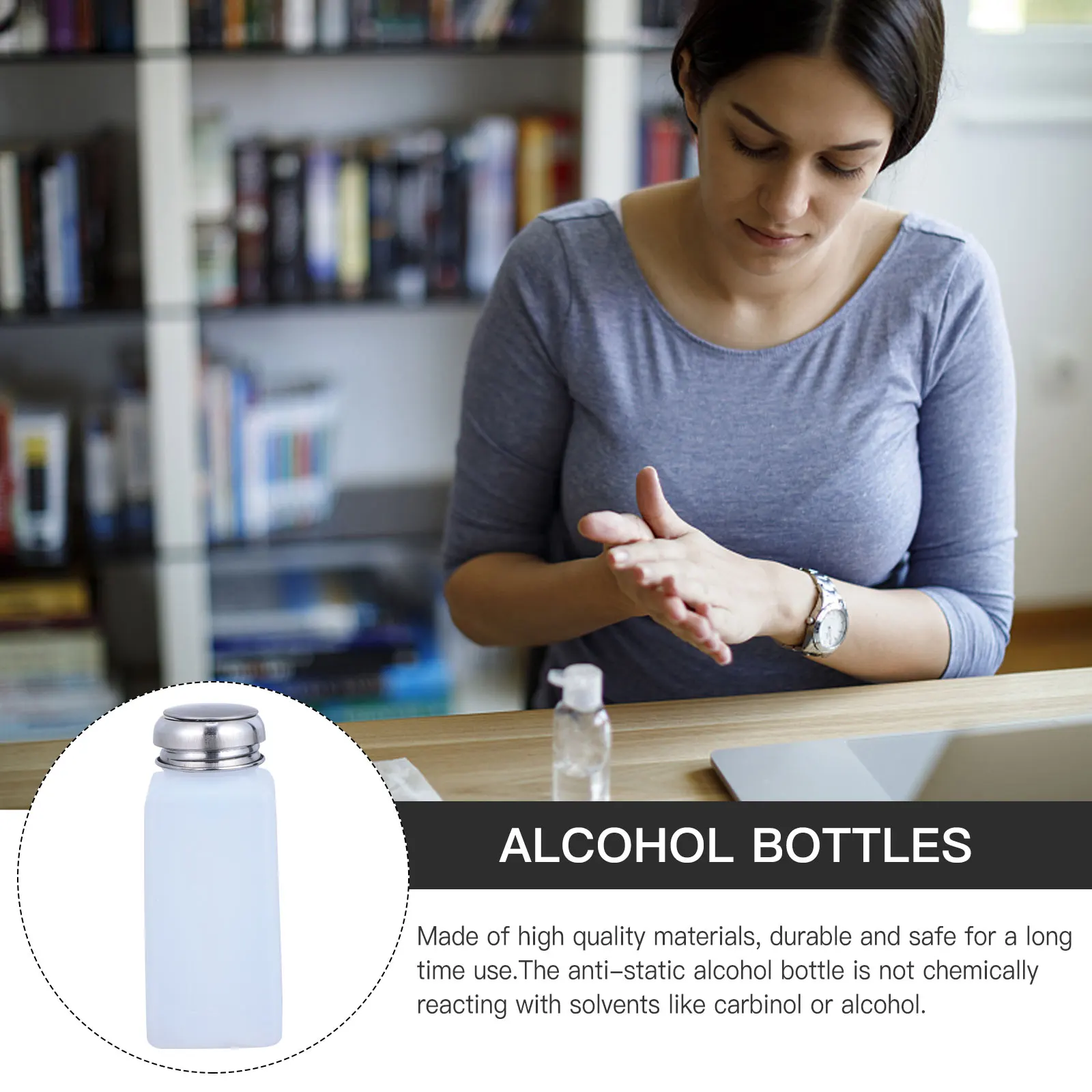 

2 Pcs Push Alcohol Bottle Wash Bottles Anti-static Plastic Holders Water Container Portable Empty Filling
