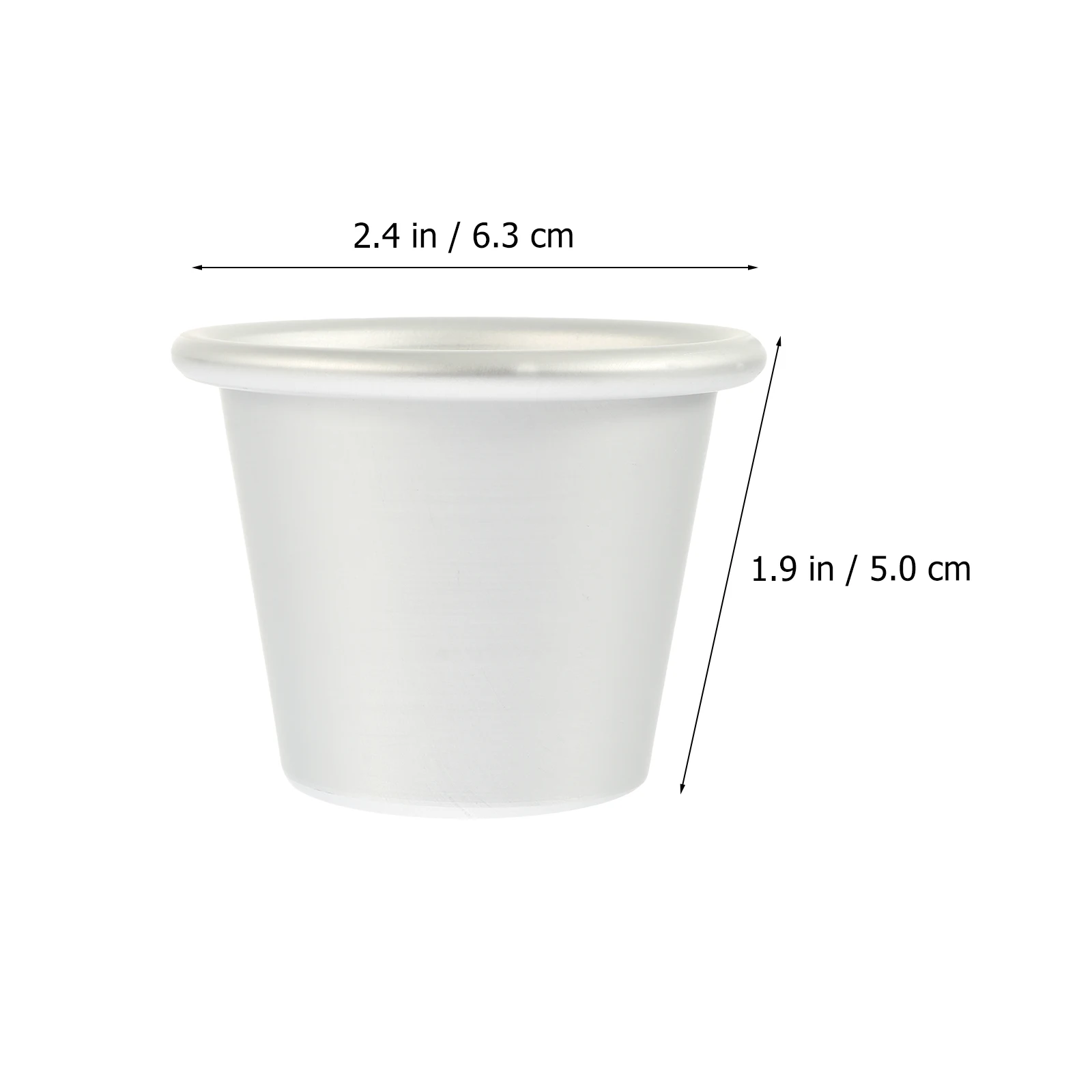 

10 Pcs Baking Round Cake Mold Tartlet Tins for Pudding Large Silver Aluminum Cups