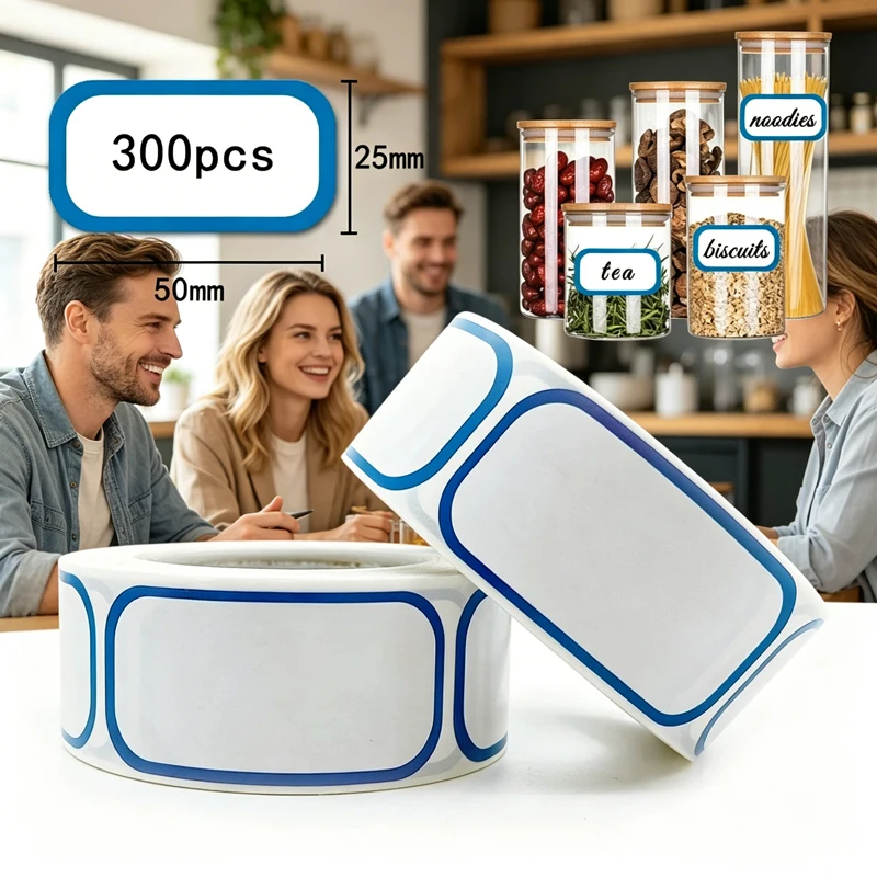300Pcs Removable Freezer Labels, 1×2 Inch Self-adhesive Food Storage Stickers for Jar, Bottle Marking & DIY Date Classification