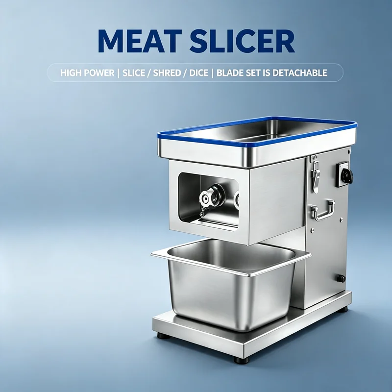 Multi-Functional Meat Cutter For Slicing Shredding Vegetables Pork Fish Commercial Integrated Meat Slicer