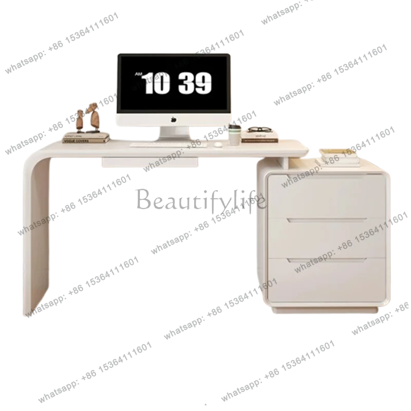 LJY Minimalist Modern Office Desk Wooden Study Standing Drawer Luxury Nordic Office Desk Aesthetic Design Tavolino Home Furnitur