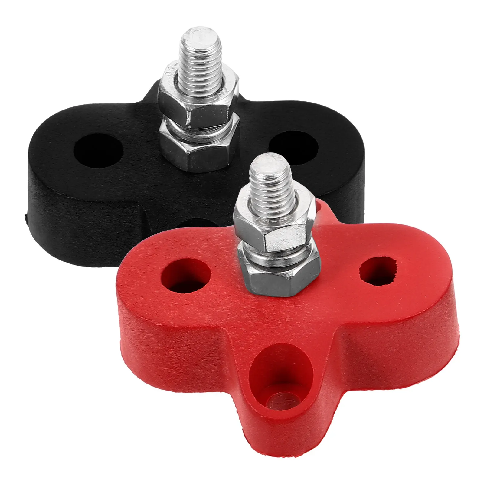 2pcs Battery Distribution Block Stainless Steel Brass Terminal Studs For Terminal Block For Rv Marine Bus Bar