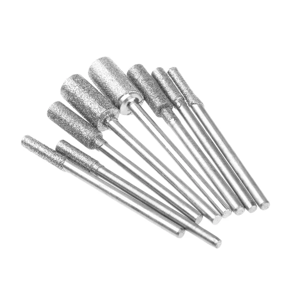 8Pcs Diamond Coated Grinding Heads with 2 35mm Shank for Sculpturing and Detailed Polishing on Jade and Ceramic