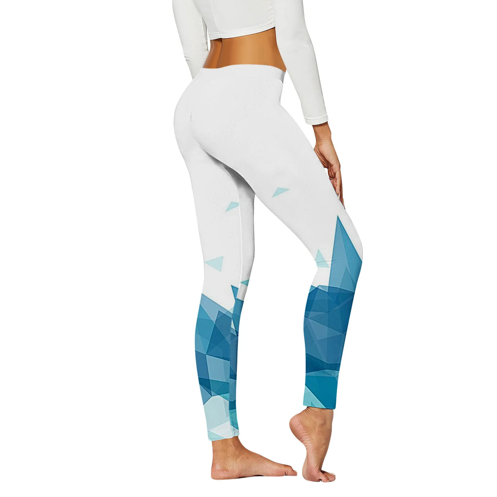 Women Leggings Tight Sports Colorful Geometric Print Seamless Bubble Butt Push Up Workout Leggings Elastic Gym Running Tights