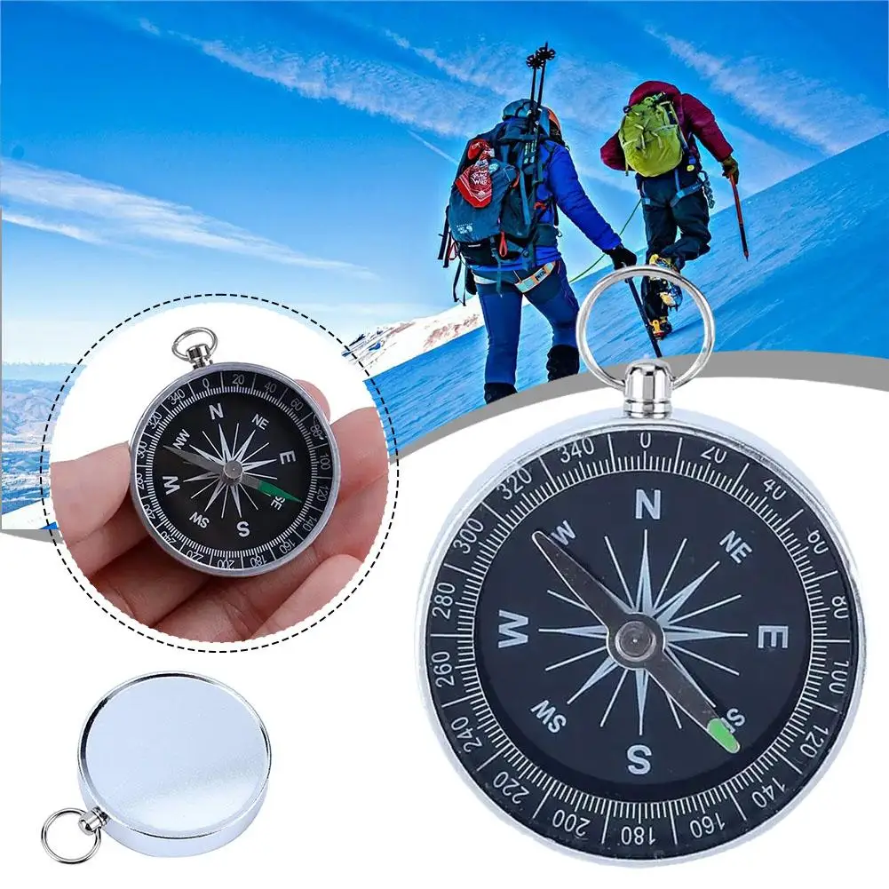 1 Pcs Compass Metal Aluminum Alloy Keyring Compass English Outdoor Children's Small Compass Tool Climbing Compass Sports Ou B2h8