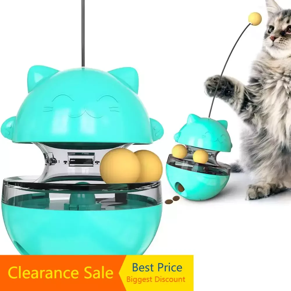 Funny Tumbler Cat Toy With Cat Stick Treat Leaking Toy for Cats Kitten Self-Playing Puzzle Interactive Cat Toys Pet Products