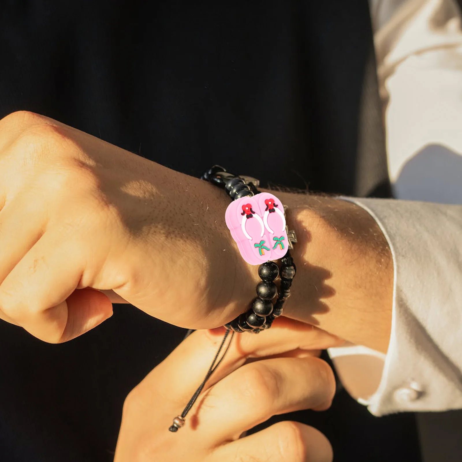 

10 шт. силиконовые бусины в форме тапочек, гладкие износостойкие ювелирные аксессуары «сделай сам», браслет, ремесло, свободные бусины