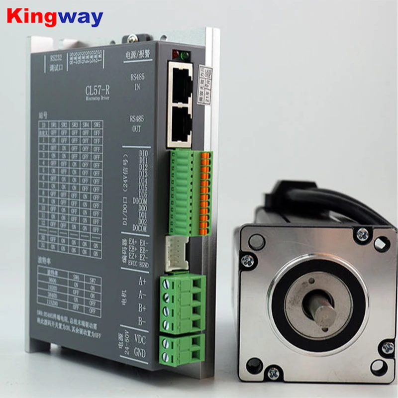 RS485 nema 24 motor stepper 4.8N.m 5.8A 2 Phase closed loop stepper motor driver kit LC60H2112+CL57R motor drivers