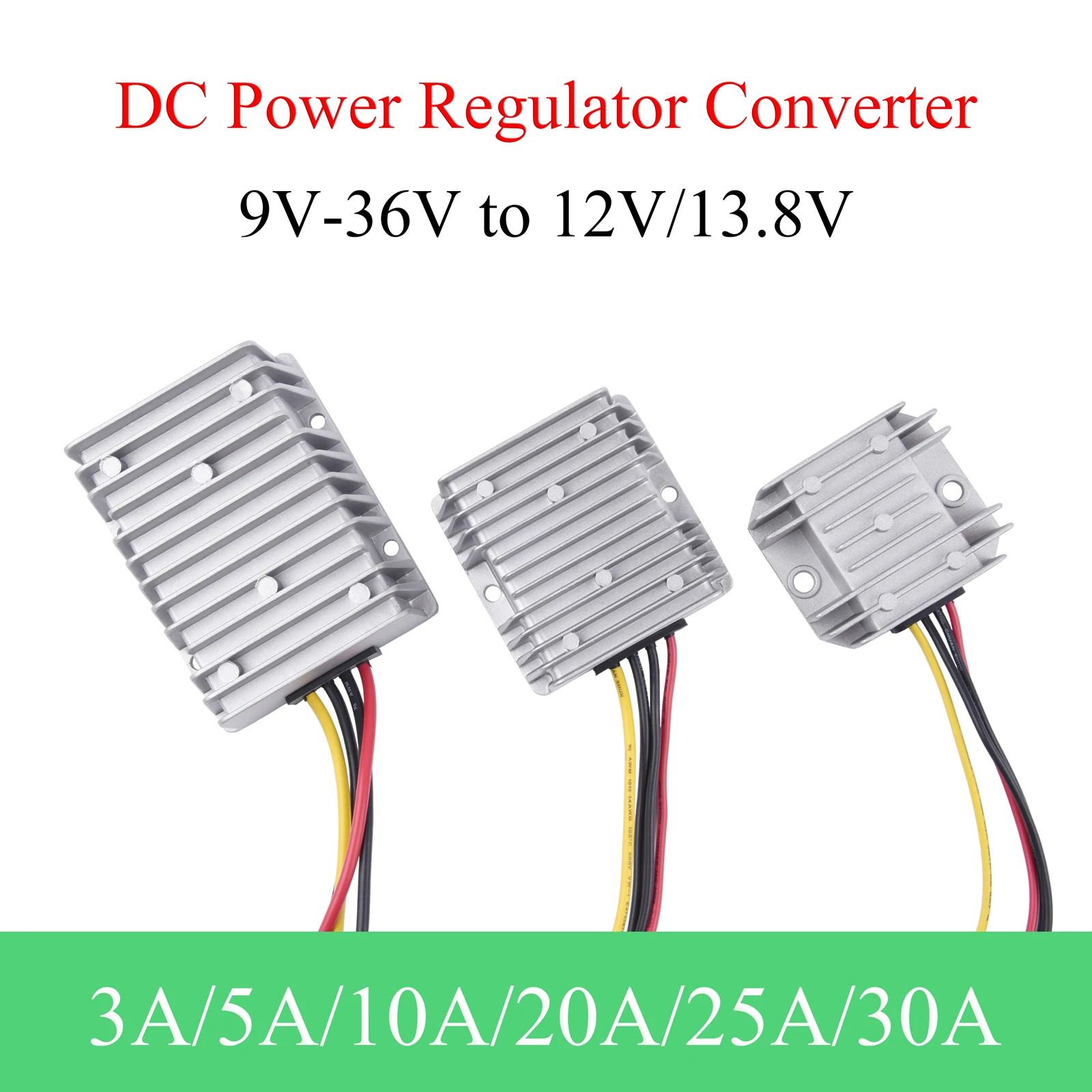 

Преобразователь мощности постоянного тока 9 В-36 В до 12 В/13,8 В 3/5/10/20/25/30 А, стабилизатор, понижающее напряжение, автомобильный модуль питания для автомобиля