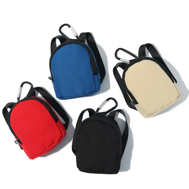 Mini Backpack Keychain Wristlet Pouch Small Change Coin Purse Cute Zipper Wallet For Women/Men Earphone Data Cable Cosmetics view 3