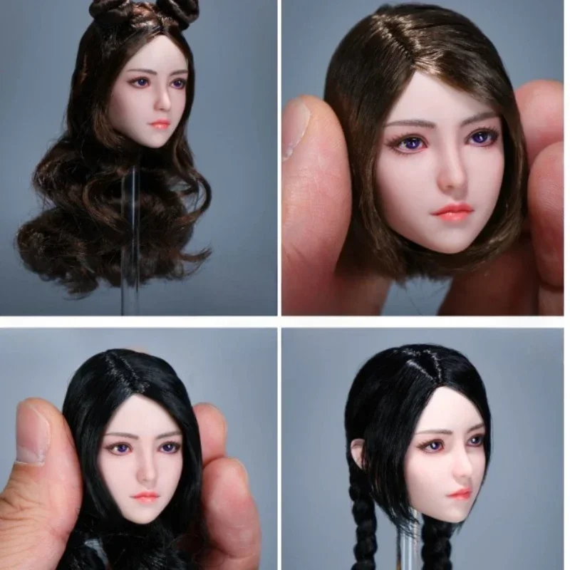 Asian 1/6 Xiao Cang Head Sculpt Delicate Pretty Detail Cute Loli Girl Head Carving YMT070 Model Fit 12