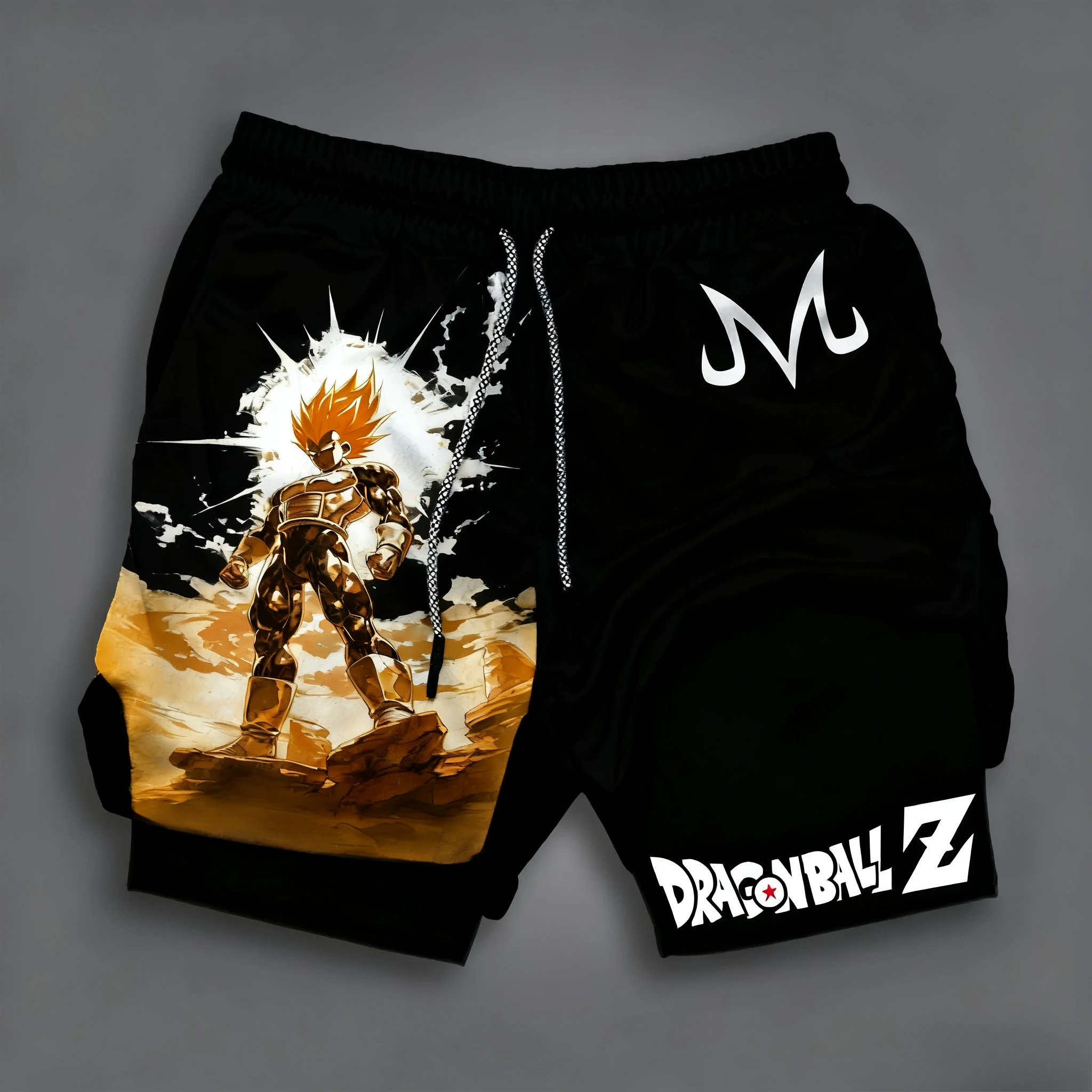 2026 Dragon Ball Anime Men's Sports Shorts Running Elastic Belt New Summer Fitness Clothes Double layer Quick drying Beach Pants
