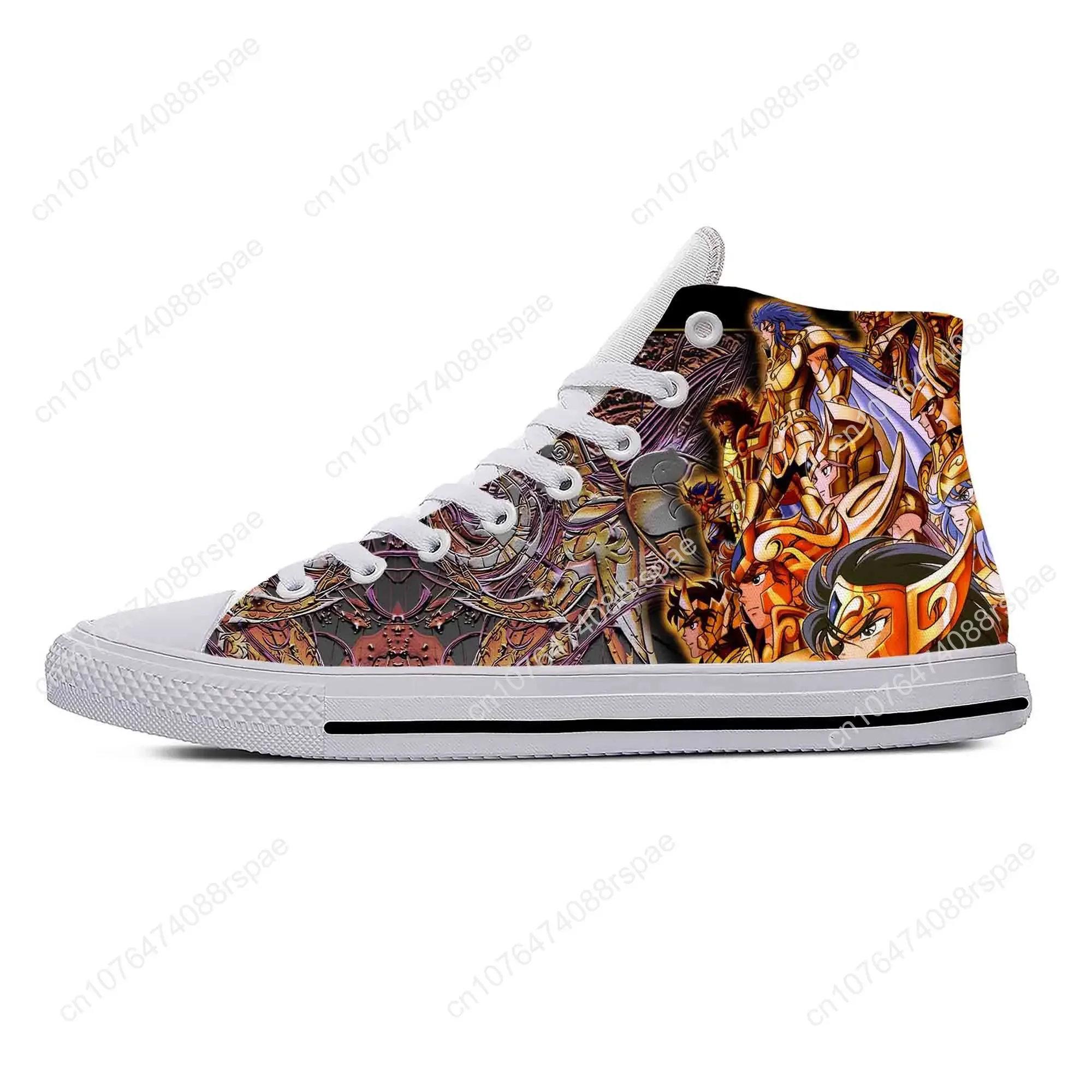 Seiya Anime giapponese Manga Cartoon Comic Saint scarpe di stoffa Casual High Top leggero traspirante stampa 3D uomo donna Sneakers