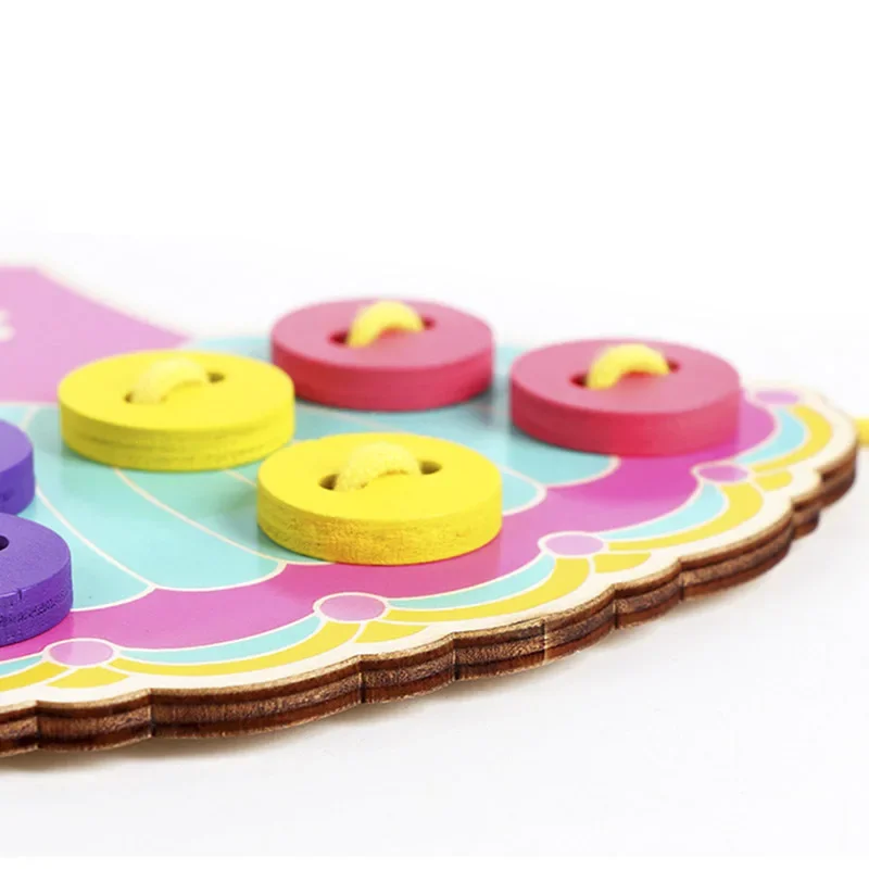 Montessori Children's Learn Basic Life Skills Teaching Aid Skirt Clothes Threading Button Sewing Board Game Educational Toys