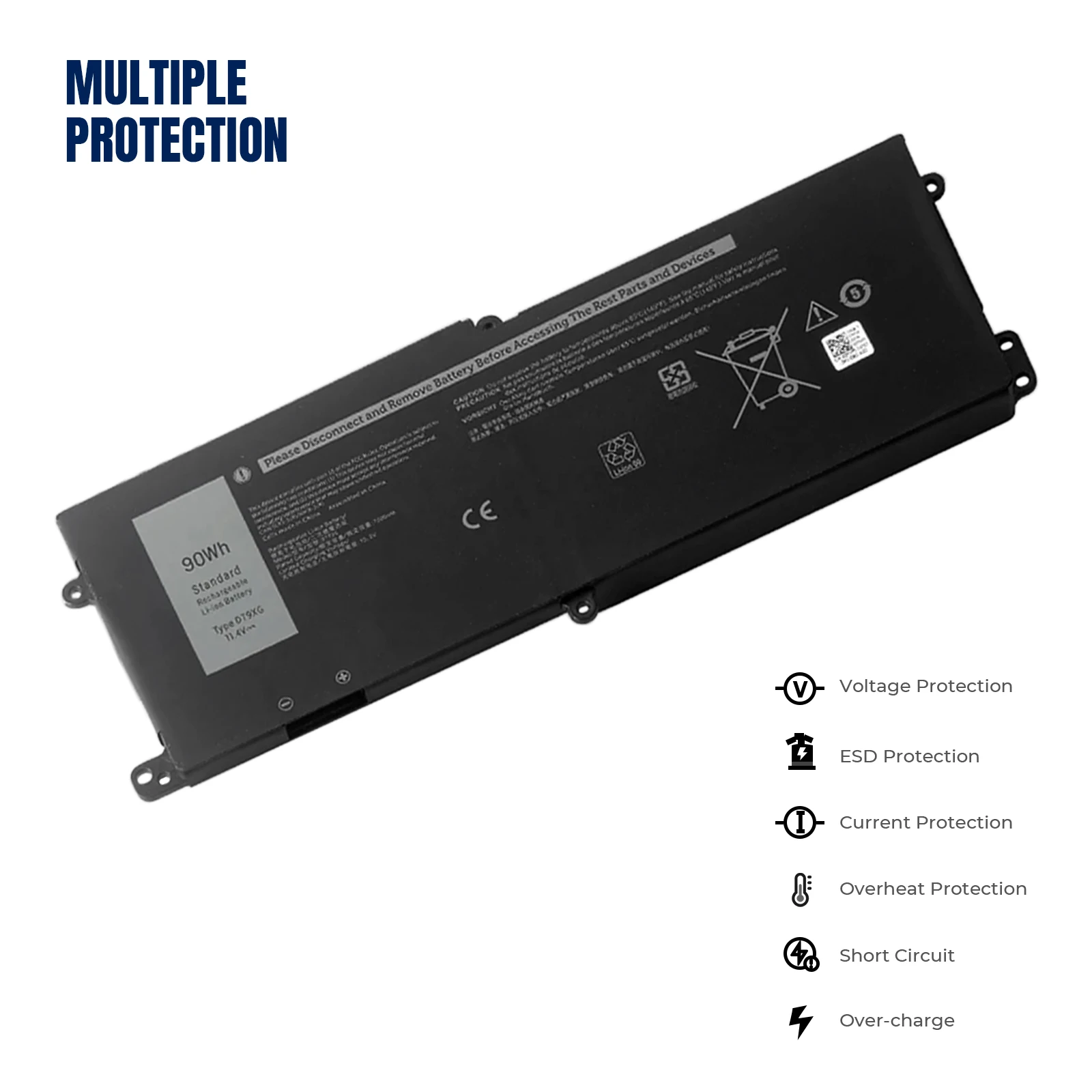 YOOFAN  new DT9XG Battery for DELL Alienware Area-51m R1 R2 ALWA51M-1766PB D1748DW D1746B D1766B D1741DB D1969PW P38E 0KJYFY