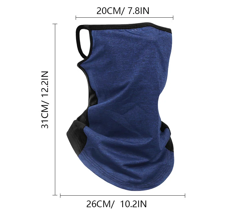 وشاح مسامي نصف قناع وجه صيفي سريع الجفاف للرقبة غطاء معلق للأذن للحماية من الشمس باندانا منديل أغطية الرأس