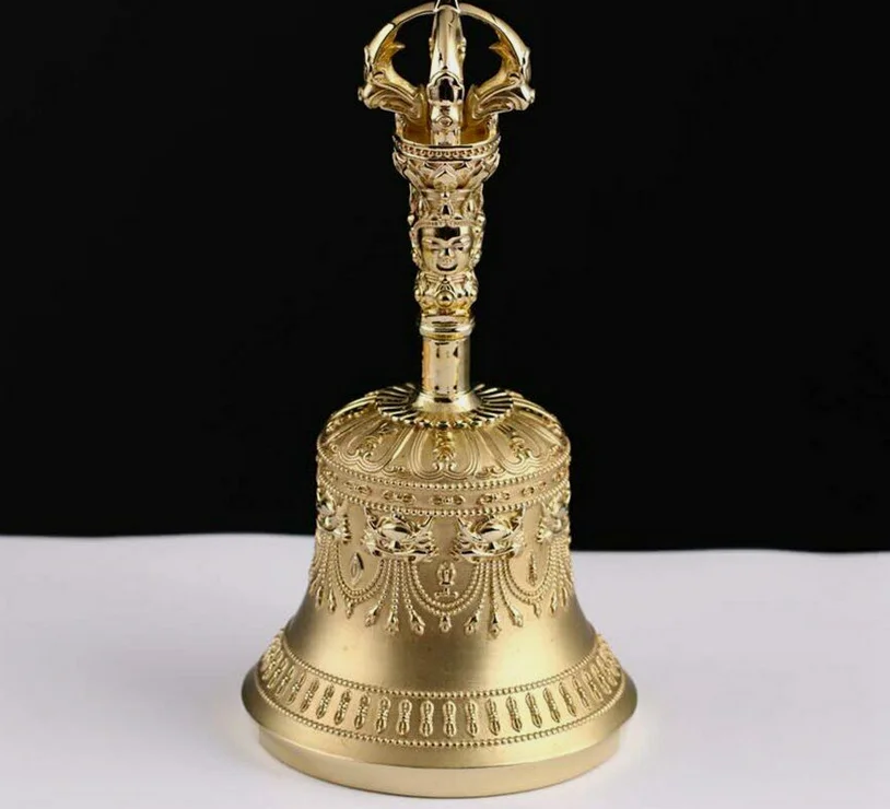 14 см медь Гакорея Тибетские колокольчики ручной работы с пятью зубцами Ганьта (колокольчик)