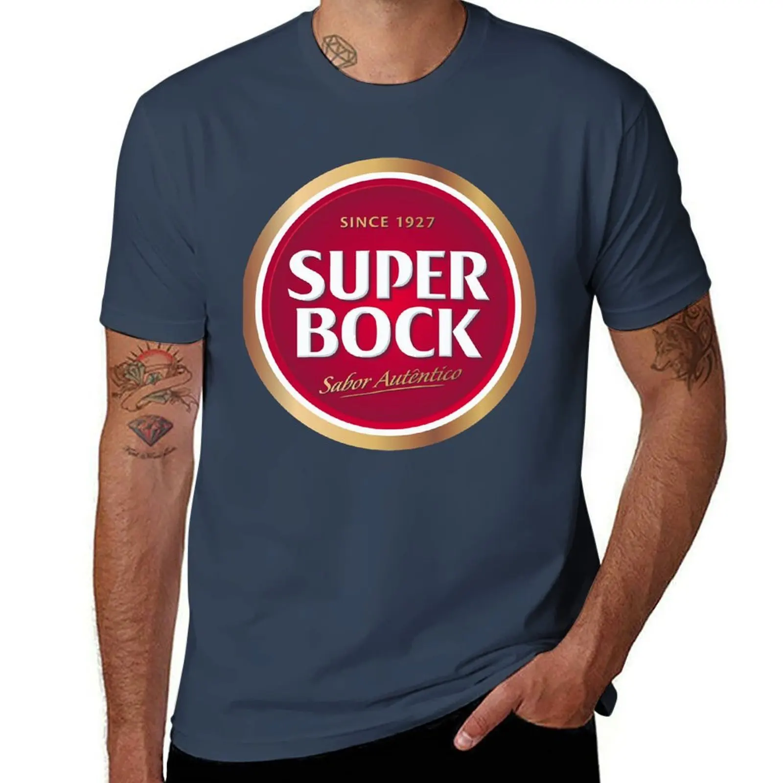 

super bock since 1927 logo T-Shirt Basic Breathable Solid Color T-Shirt