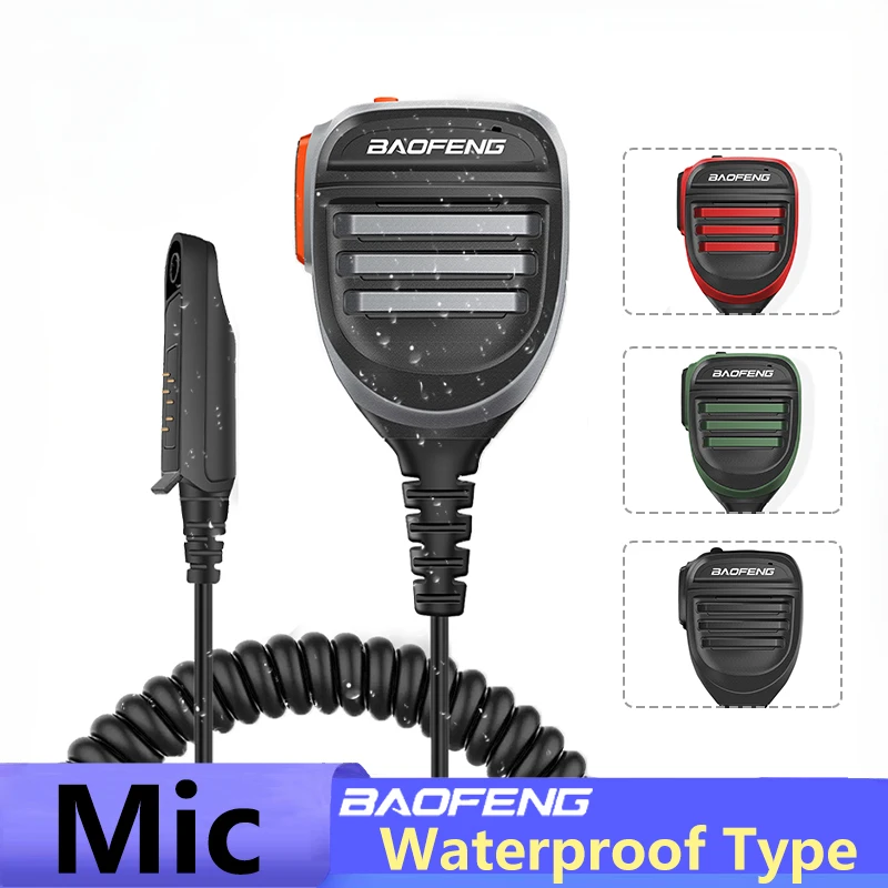 Baofeng micrófono altavoz UV68 Pro Max V2 Walkie Talkie impermeable PTT micrófono para UV9R Pro UV S22 Pro V2 BF 9700 GT 3WP Ham Radio