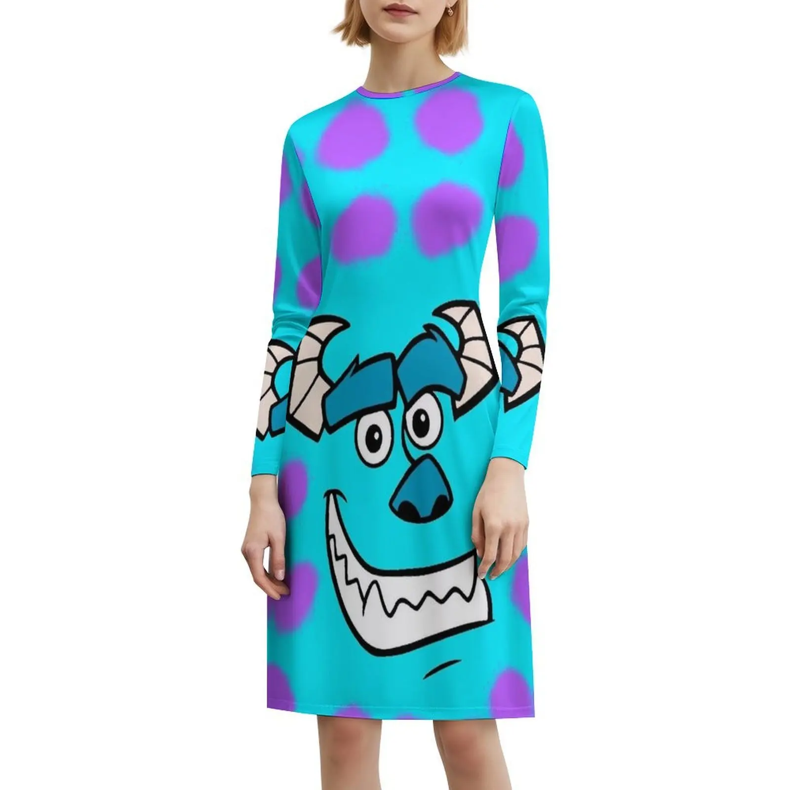 فستان Monsters Inc Sully Floral Smock للنساء للربيع والصيف فستان كاجوال للحفلات Monsters Inc Sully Society Artist Womens #6
