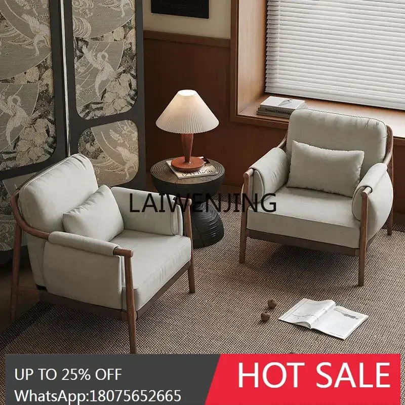 

medieval wabi-sabi wind fabric single sofa chair B & B living room balcony leisure chair