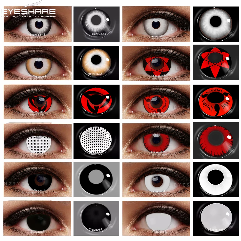 EYESHARE Color Contact Lenses for Eyes Anime Cosplay Colored Lenses Blue Green Halloween Lenses Contact Lens Beauty Makeup