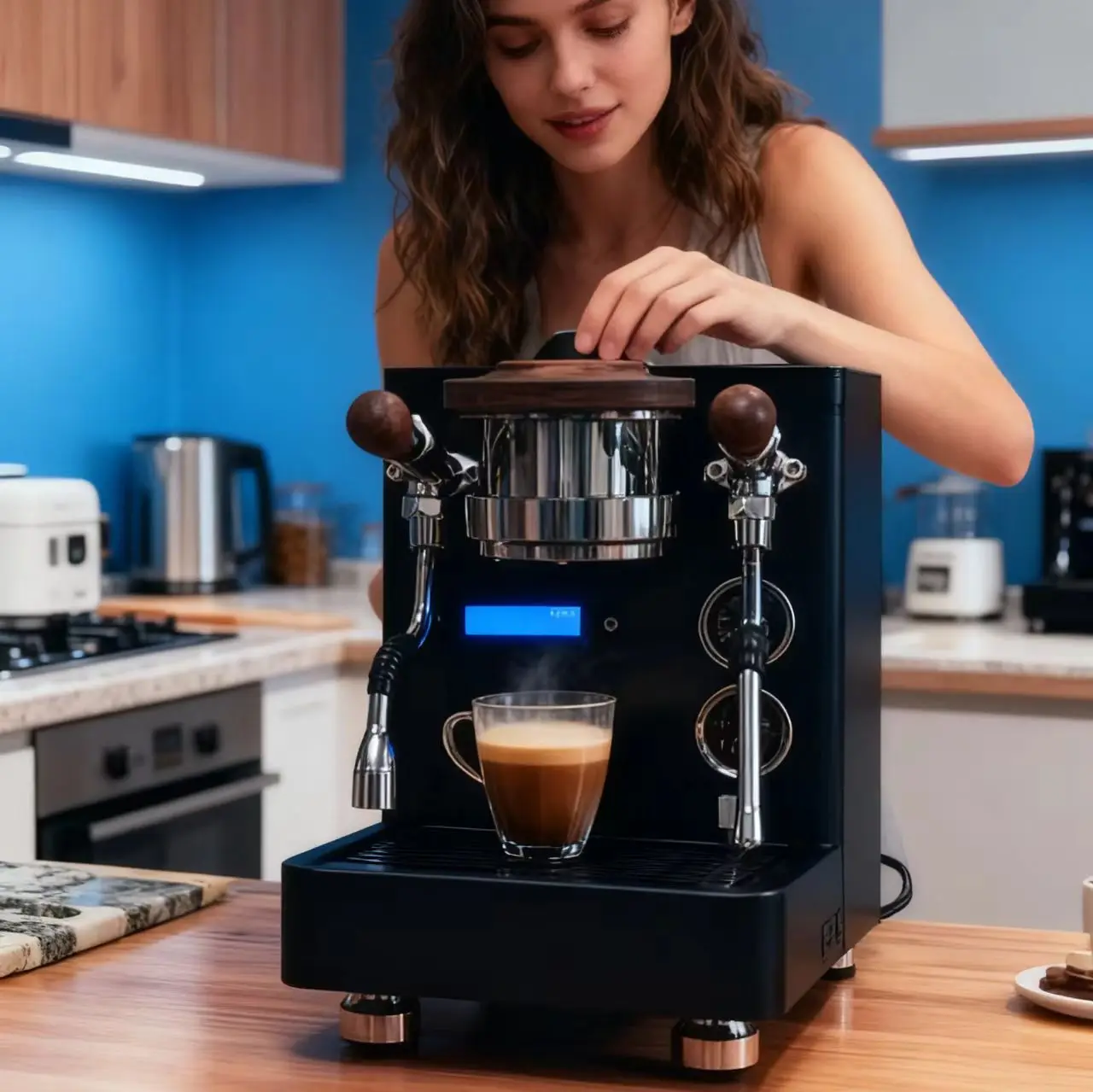 

luxuryMulti-function Professional Italian Espresso Coffee Expresso Brewer Home and Commercial Dual-Use Coffee Machine