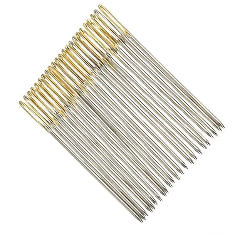[YU] 100 PCS/Lot aiguilles de point de croix en tissu à broder queue dorée taille 24 pour 11CT