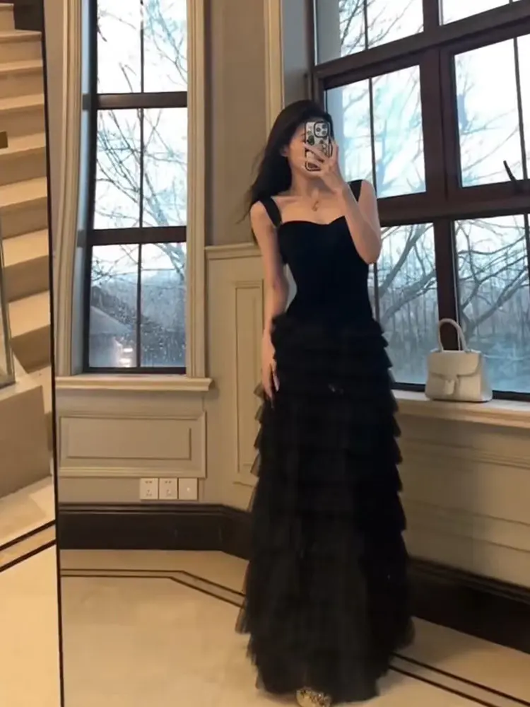 

Fairy Blue Evening Dress Long Prom Gowns 2026 Sweetheart Short Sleeves Lace-up Back Party Dress