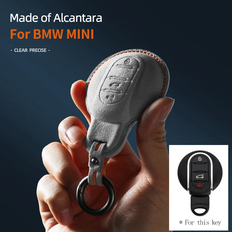 

Car Remote Key Bag Cover Alcantara Keychain Accessories For BMW Mini Cooper R56 ONE JCW F54 F55 F56 F60 R55 R57 R58 R59 R60