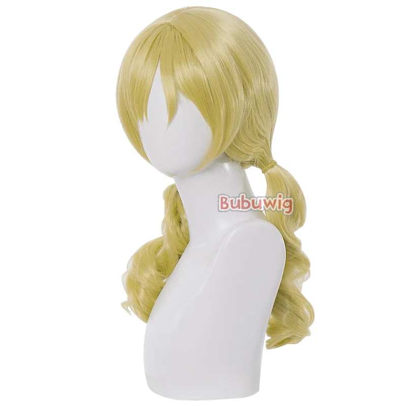 Bubuwig Synthetic Hair Tomoe Mami Cosplay Wigs Puella Magi Madoka Magica Tomoe Mami 45cm Long Wavy Blonde Cos Wig Heat Resistant