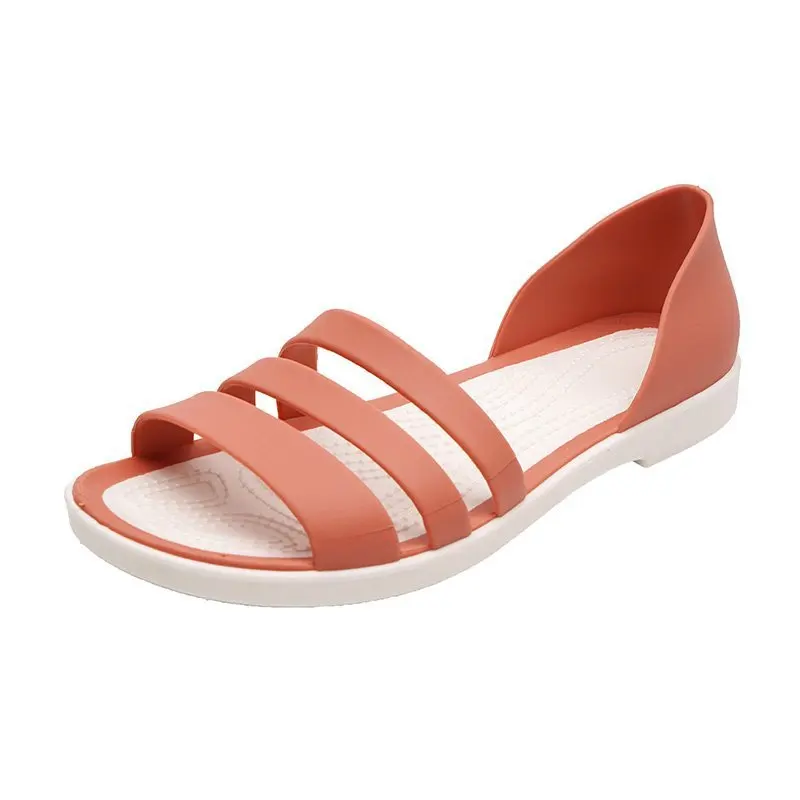 Women Summer Flat Sandals Open-Toed Slides Slippers Candy Color Casual Beach Outdoot Female Ladies Jelly Shoes Women Sandals
