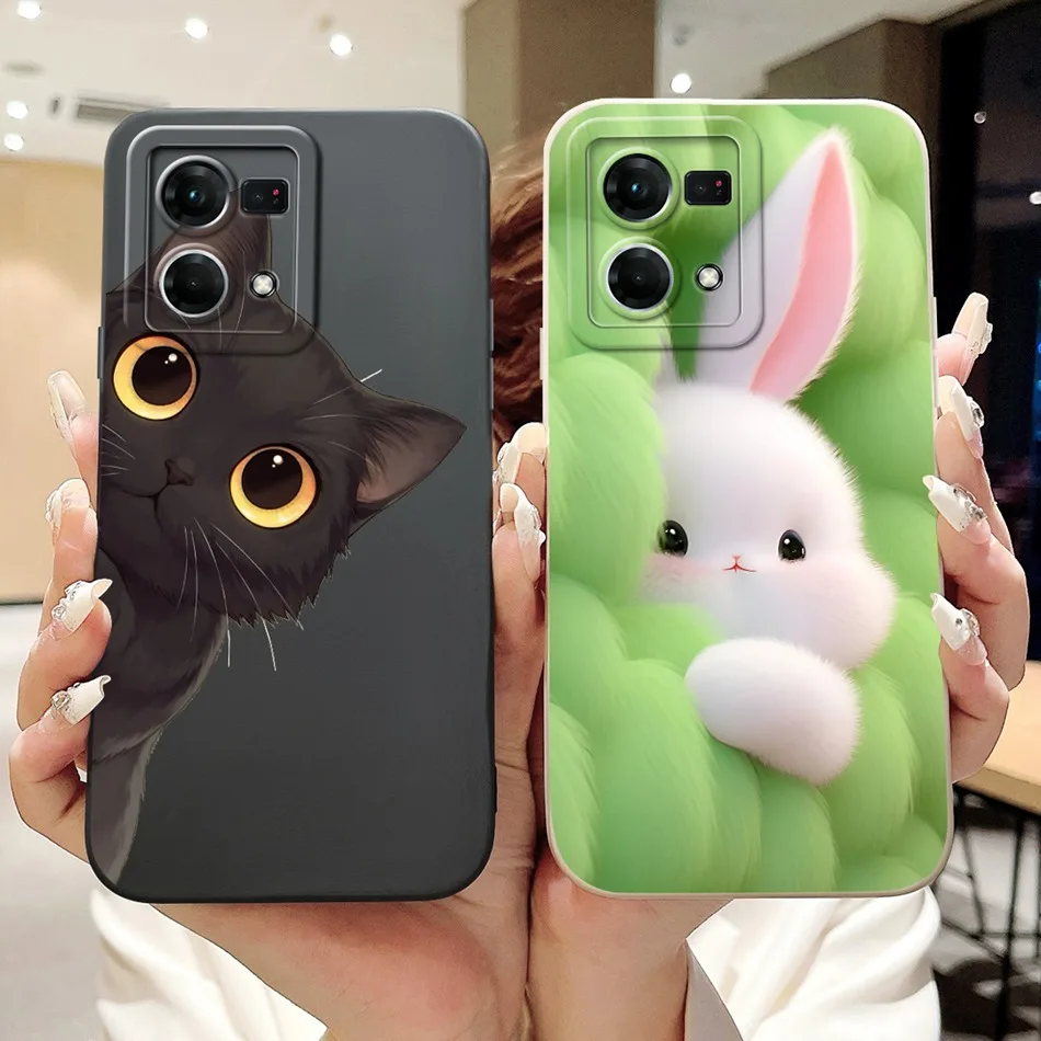For OPPO Reno8 4G (CPH2457) / Reno7 4G (CPH2363) Cute New Design Phone Case For Oppo Reno 7 8 4G Soft Silicone Shockproof Cases
