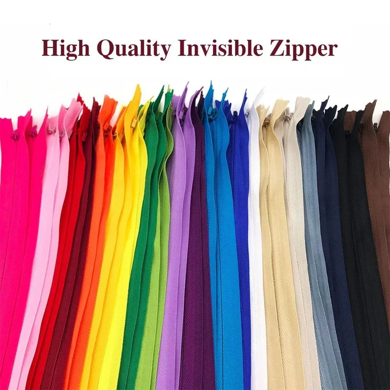 5Pcs 7Inch-24inch (18-60cm) Nylon Coil Zippers Conceal zipper For Tailor Sewing Crafts Nylon invisible Zipper Clothes 15 Colors