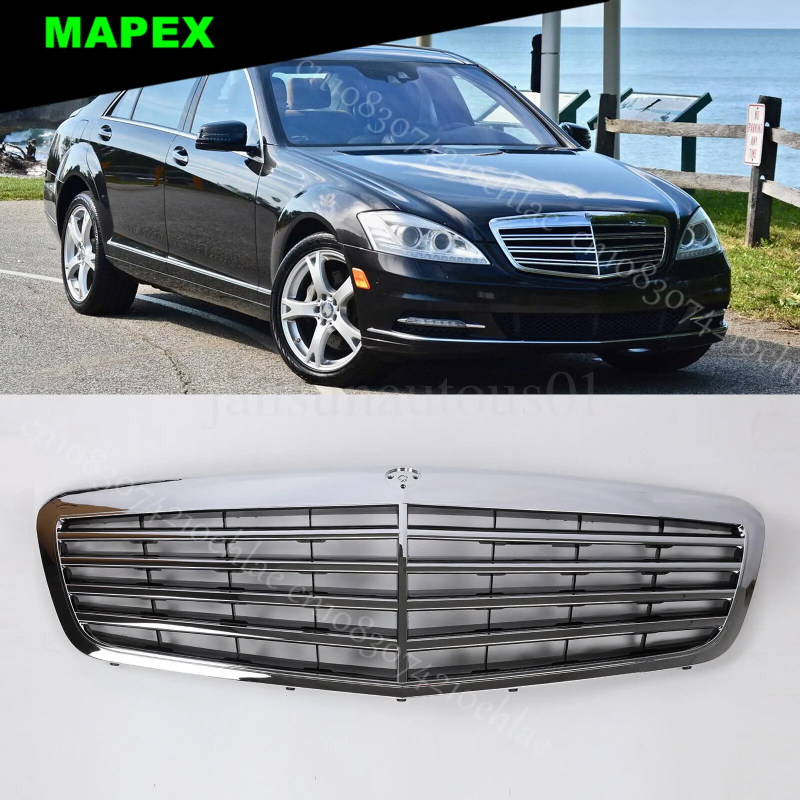 For 2010-13 Mercedes-Benz S-Class W221 Chrome Front Grille S550 S600 S65 S63 AMG