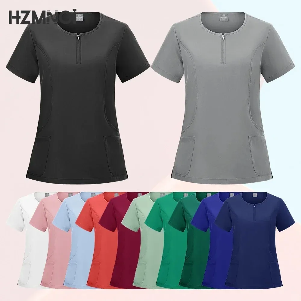 Quick-Dry Stretch Fabric Medical Uniform Women Scrub Nursing Set Doctor Nurse Outfit Pediatric Surgery Uniform Nurse Accessories