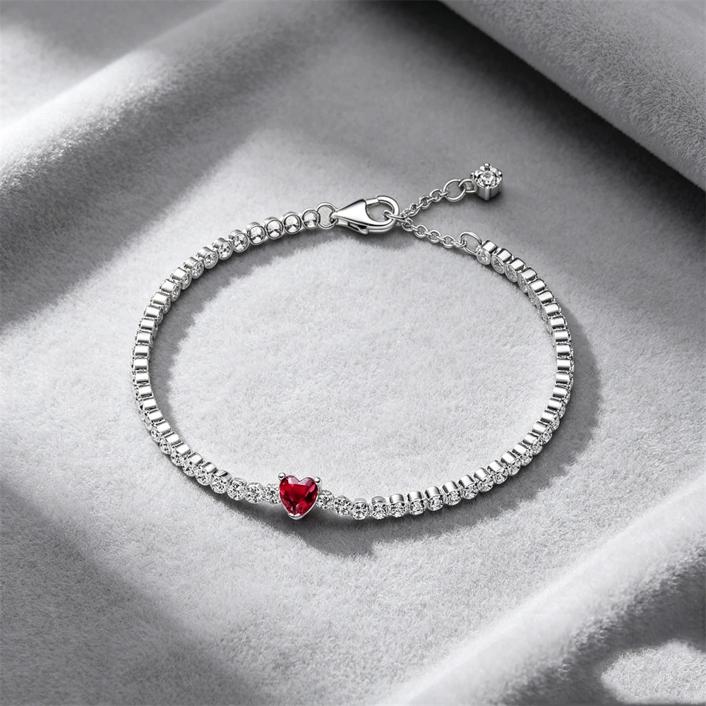 S925 Sterling Silver Zircon Bracelet Adjustable Colorful Tennis Bracelet for Women Fashion Cubic Zirconia Jewelry Party Gift view 3